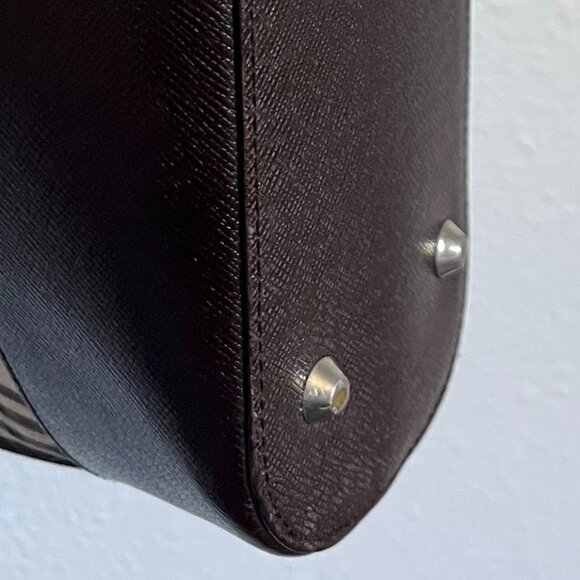 Burberry House Check and Brown Leather Shoulder Bag - Picture 7 of 16